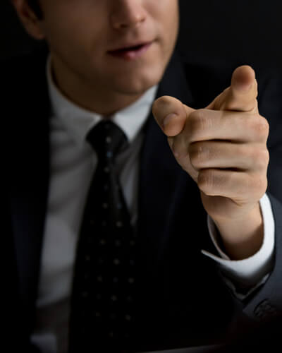 Man pointing hand and finger